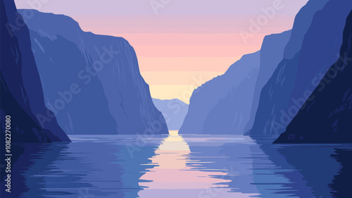 Misty Fjord at Dusk