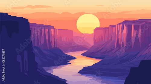 River Valley at Sunset