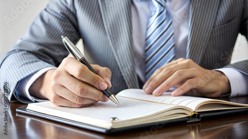 Businessperson Writing Schedule In Diary