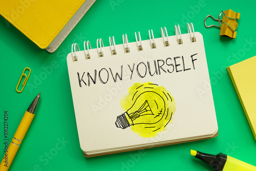 Obraz na płótnie Know yourself motivational quote is shown using the text