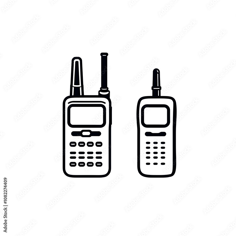Walkie Talkie icon image. Suitable for mobile application web application and print media vector on white background. Generative AI Walkie Talkie icon image. Suitable for mobile application web application and print media vector on white background. Generative AI
