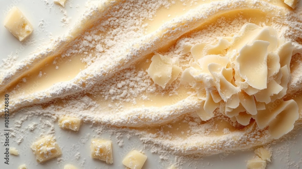 Parmesan Cheese and Grated Powder. Generative AI Parmesan Cheese and Grated Powder. Generative AI