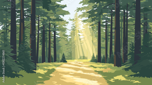Sunlit Forest Path
