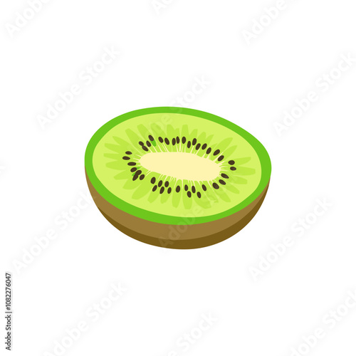 Vector Illustration of Kiwi Slice