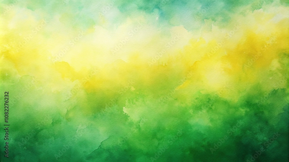 Fototapeta premium abstract watercolor background gradient green yellow Wide-Angle