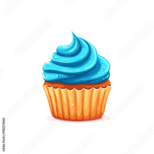 Delicious Blue Icing Cupcake