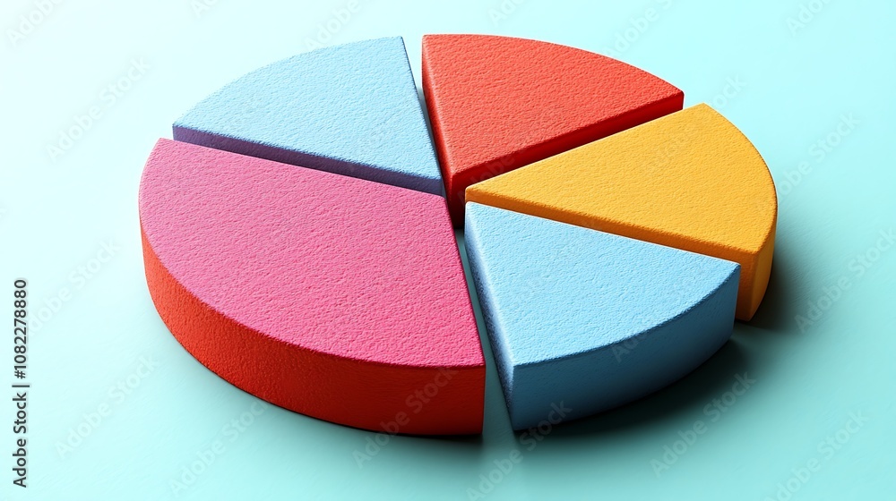 Obraz premium Data visualization pie chart business analysis digital graphic minimalist design aerial view