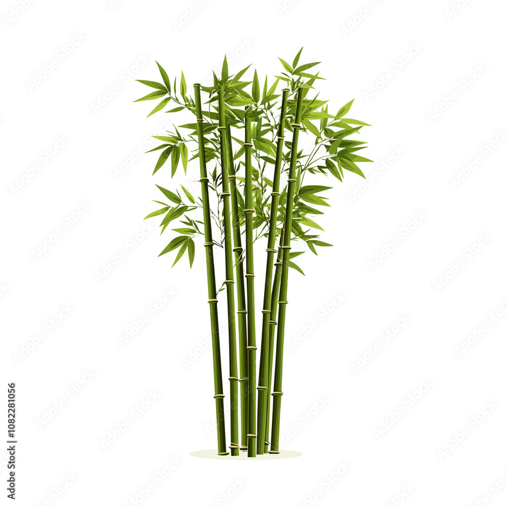 Obraz premium Bamboo Stalk Vector Illustration for Asian Inspired Designs