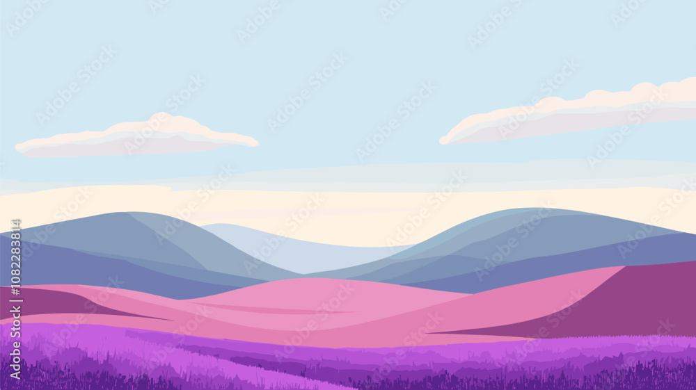 Fototapeta premium Lavender Fields with Rolling Hills
