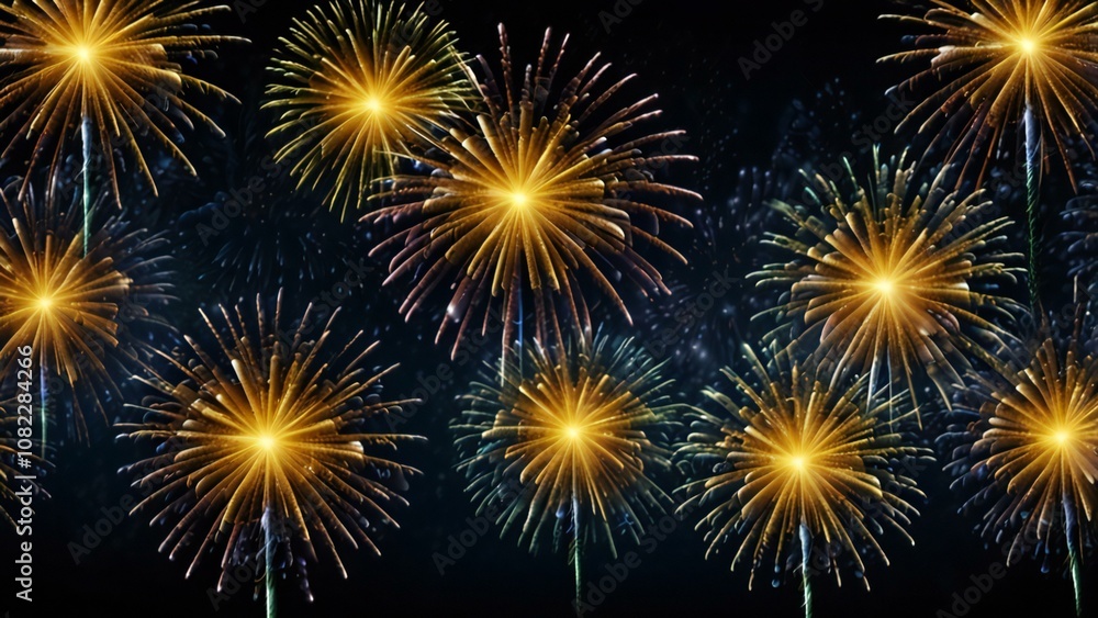 Naklejka premium fireworks on the night sky