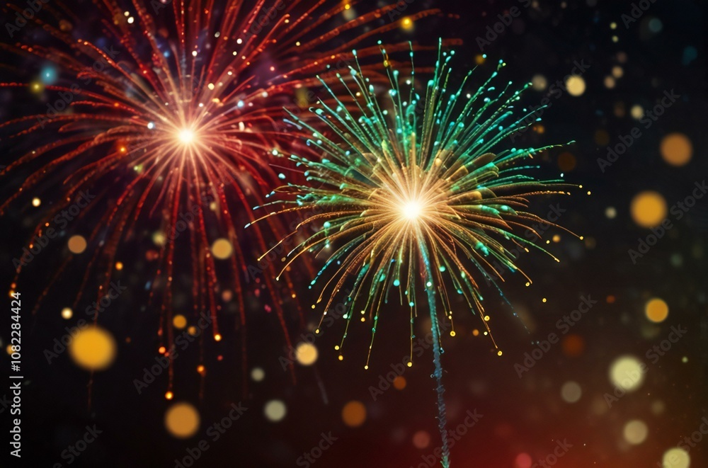 Obraz premium fireworks in the night sky