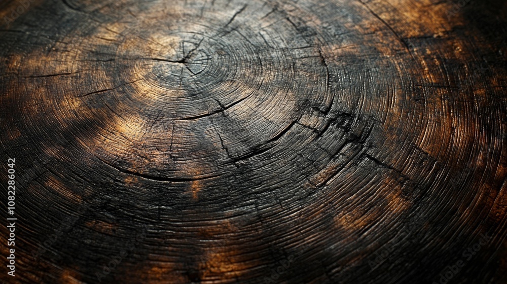 Fototapeta premium Top View of Dark Textured Wenge Wood. Generative AI