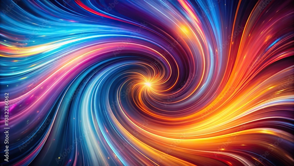 Obraz premium Aerial abstract painting with luminous streaks