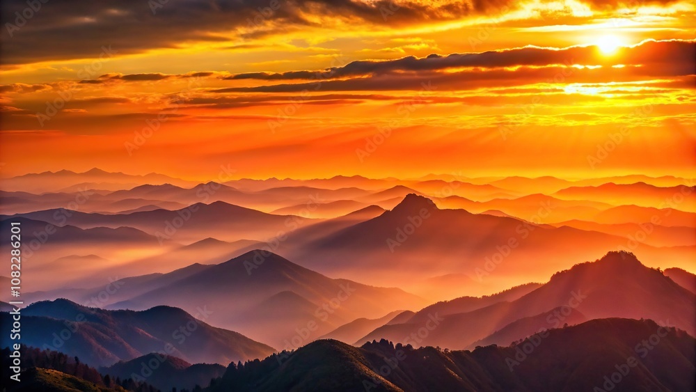 Aerial abstract sunset background over mountains Aerial abstract sunset background over mountains