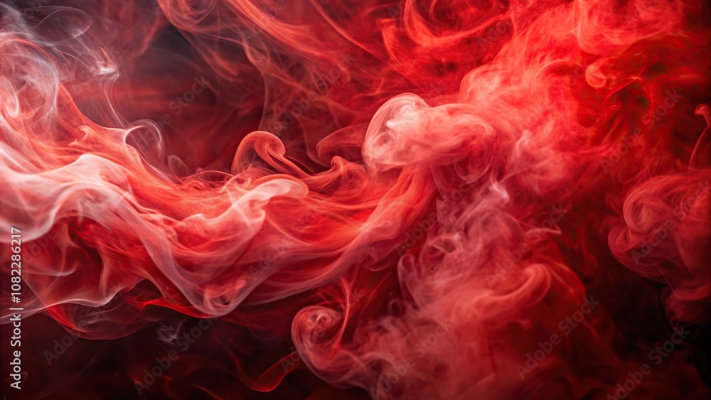 Fototapeta premium Aerial abstract red smoke with swirling patterns