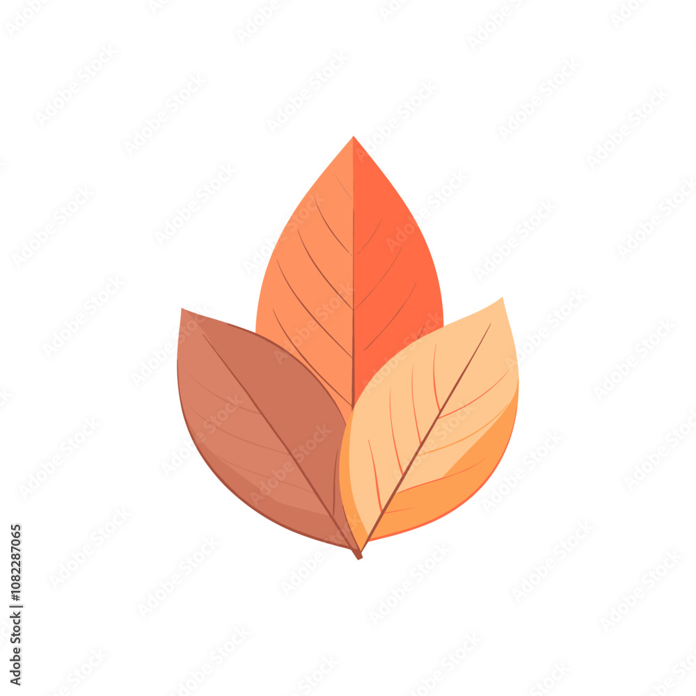 Naklejka premium Autumn Orange and Brown Leaves Vector Illustration