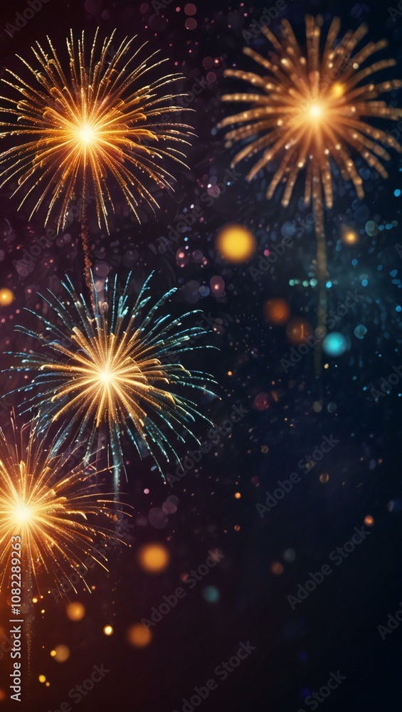 Naklejka premium fireworks on the night sky