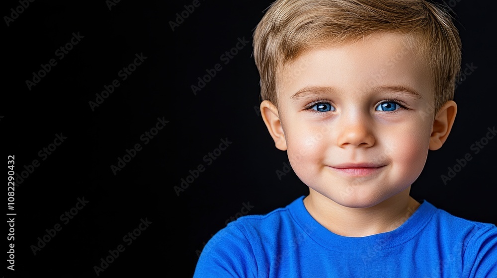 Portrait of a Smiling Boy with Blue Eyes Portrait of a Smiling Boy with Blue Eyes