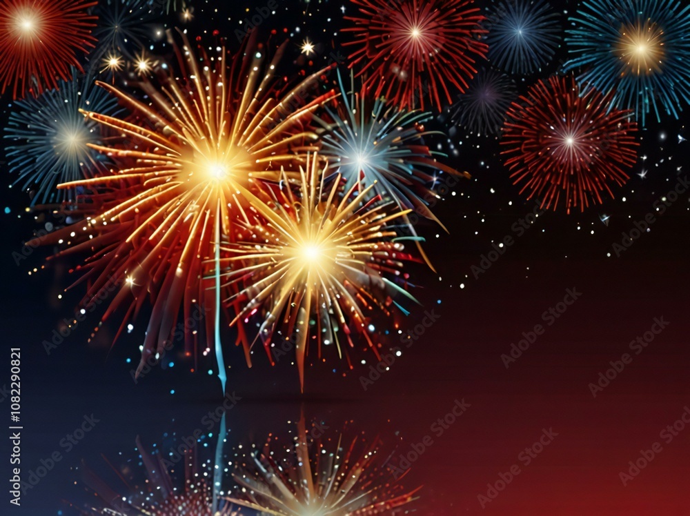 fireworks on the black background fireworks on the black background