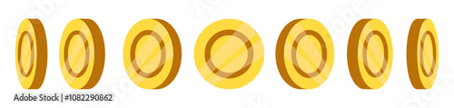 gold coin point of view 3d icon