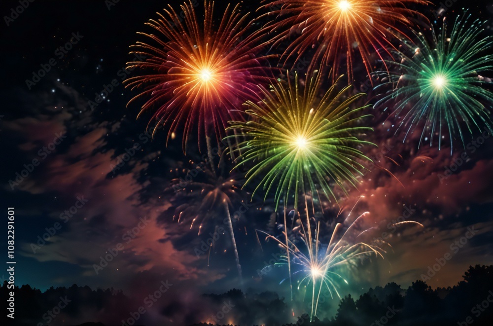 Fototapeta premium fireworks in the night sky