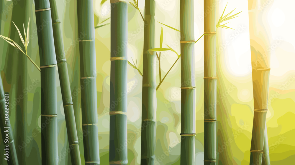 Fototapeta premium Bamboo Forest with Sunlight
