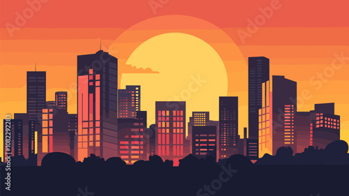 Cityscape at Sunset