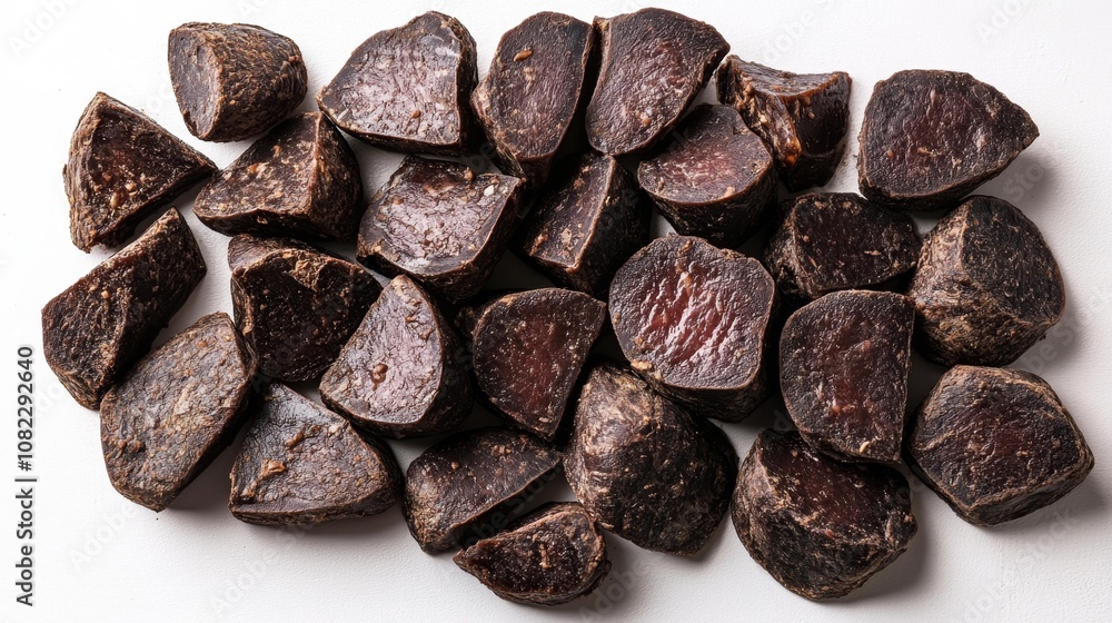 Obraz premium Dry Cured Beef Tongue Slices. Generative AI