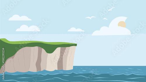 Coastal Cliff with Calm Sea