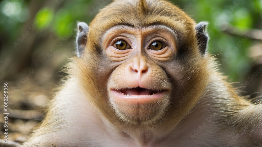 Selfie of monkey animal wildlife smiling Selfie of monkey animal wildlife smiling