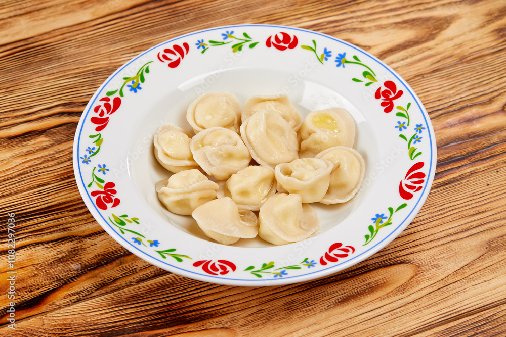 tasty dumplings on the wooden background tasty dumplings on the wooden background