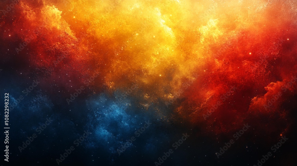 Naklejka premium Fiery Sky with Red and Orange Hues. Generative AI