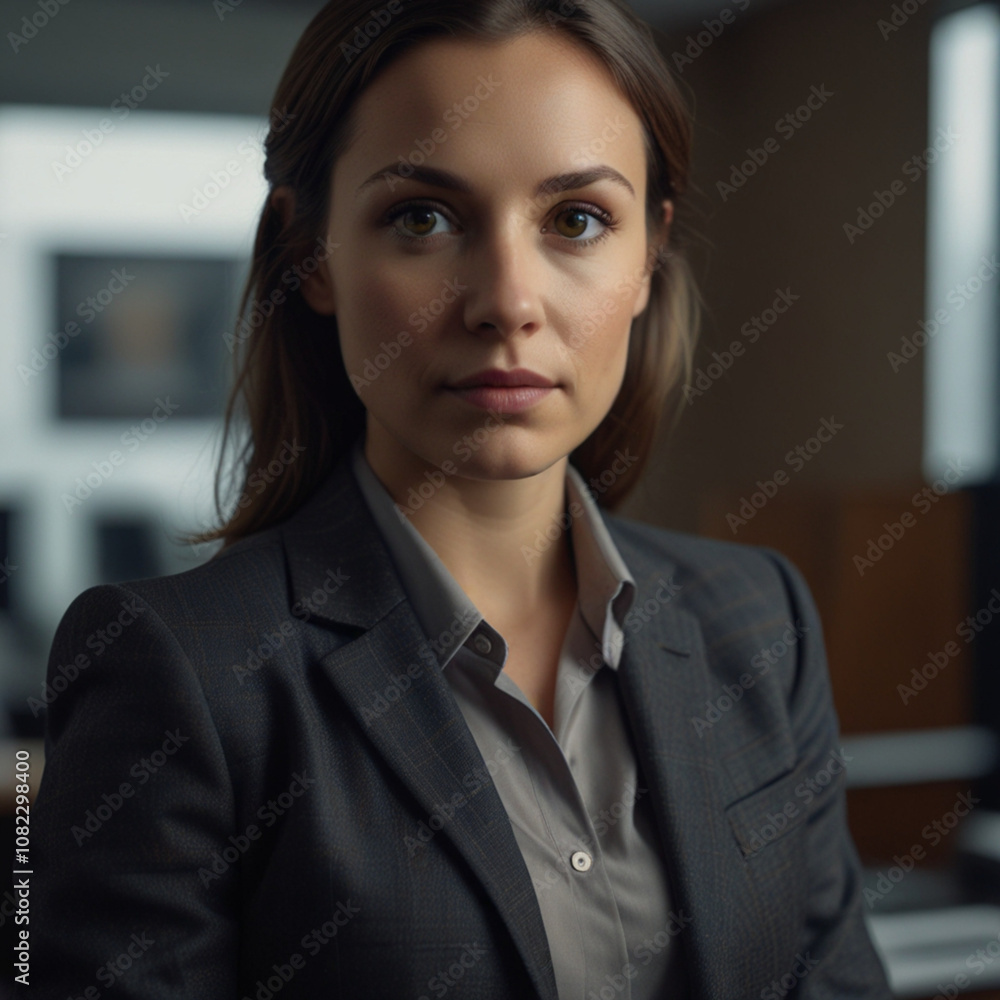 Smiling Business Woman in Business Dress Smiling Business Woman in Business Dress