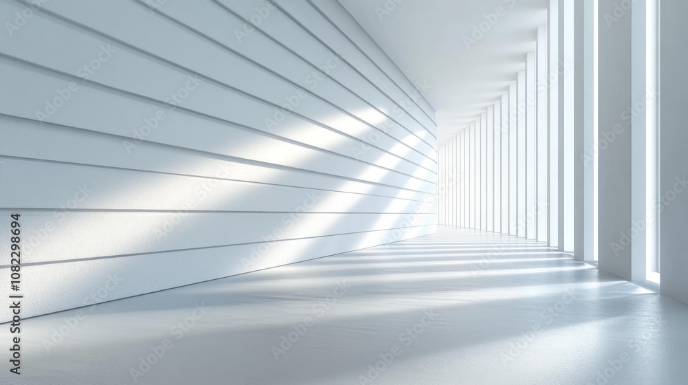 Fototapeta premium Minimal White Background with Geometric Lines. Generative AI