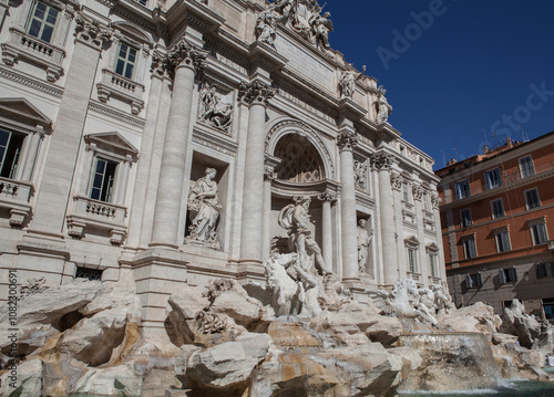 Fountain di Trevi in Rome, Italy. Trevi is one of the most famous landmarks of Rome.