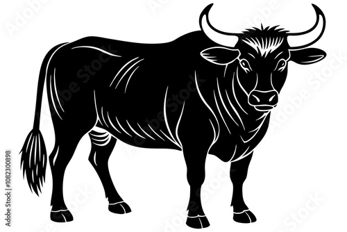 big on a ox silhouette white background