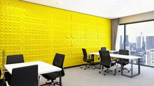 Office interior  chairs and table