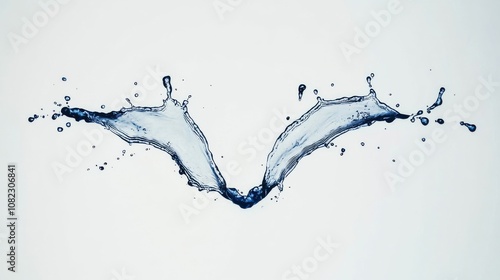 Obraz na płótnie Dynamic water splash in v-shape studio setting high-resolution minimalist background close-up fluid motion w salonie