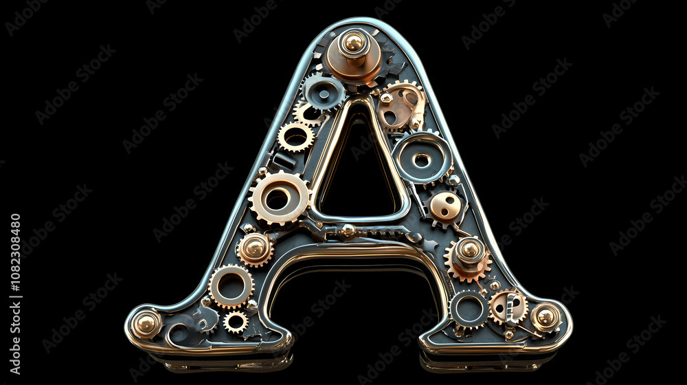 silver metal letter a silver metal letter a