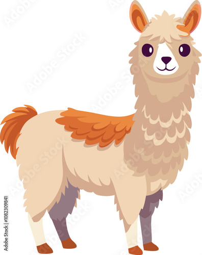 Alpaca vector art illustration on a white background