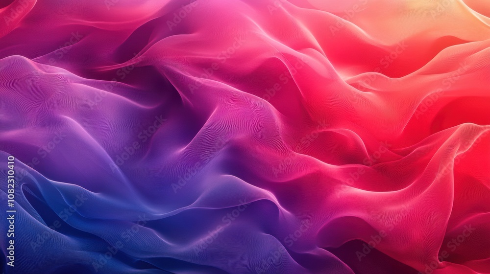Obraz premium Vivid folds of red and purple fabric flowing in dynamic patterns Copy space