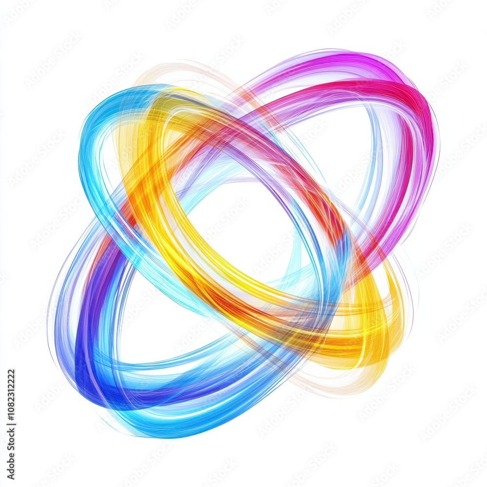 Abstract unity art, intertwined symbols of faith and light, harmonious composition, isolated on white background Abstract unity art, intertwined symbols of faith and light, harmonious composition, isolated on white background
