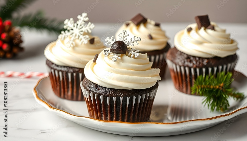 chocolate cupcake with icing sugar chocolate cupcake with icing sugar