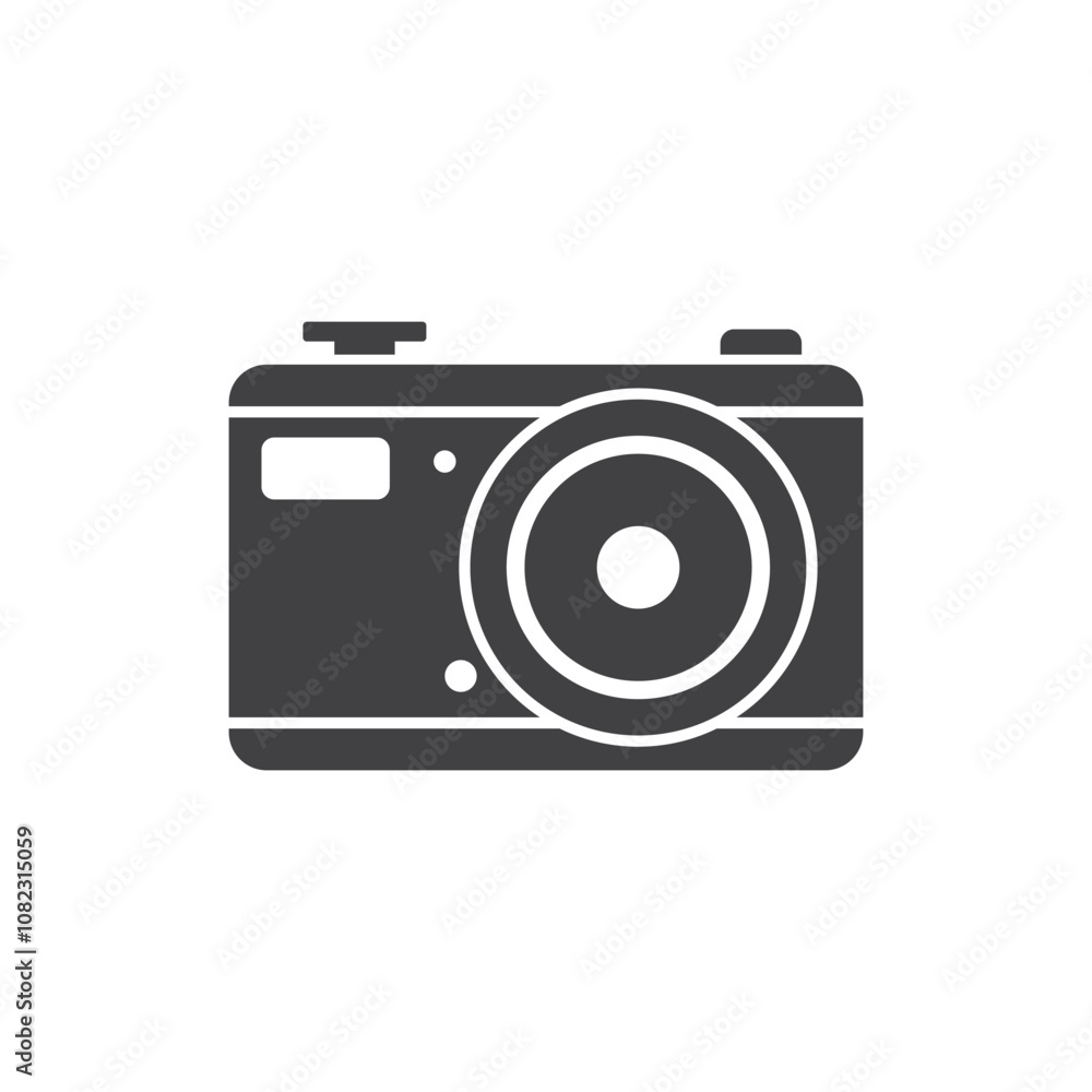 Photo camera icon in flat style. Photography equipment vector illustration on isolated background. Professional photographic sign business concept. Photo camera icon in flat style. Photography equipment vector illustration on isolated background. Professional photographic sign business concept.