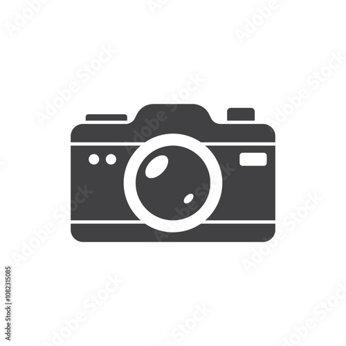 Photo camera icon in flat style. Photography equipment vector illustration on isolated background. Professional photographic sign business concept.