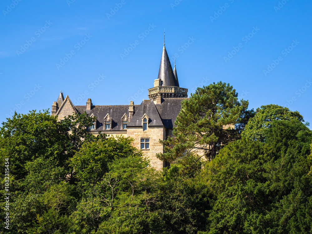 The castle of Henan along Aven river in Nevez, Brittany The castle of Henan along Aven river in Nevez, Brittany