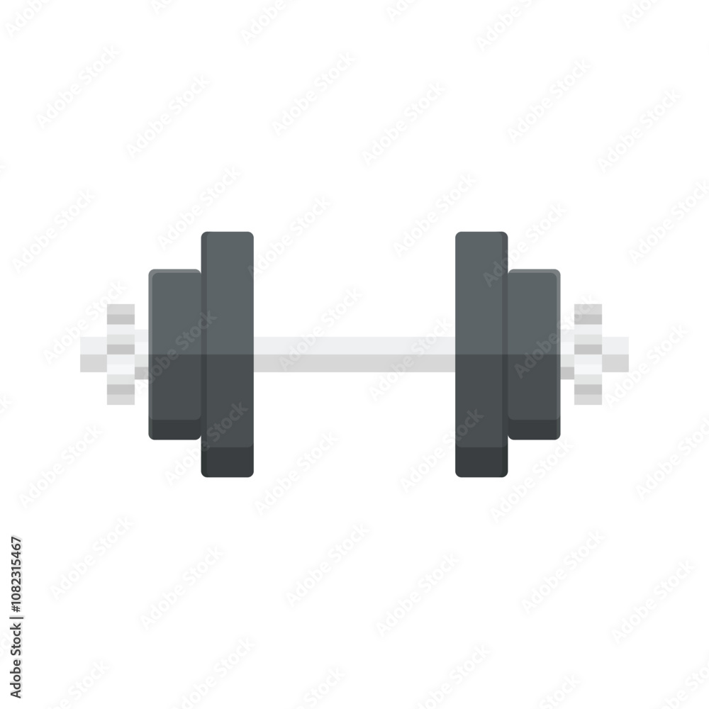 Dumbbell icon in flat style. Workout gym tool vector illustration on isolated background. Barbell fitness equipment sign business concept. Dumbbell icon in flat style. Workout gym tool vector illustration on isolated background. Barbell fitness equipment sign business concept.