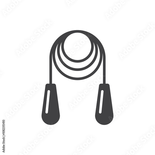 Jumping rope icon in flat style. Gymnastic equipment vector illustration on isolated background. Training instrument sign business concept.