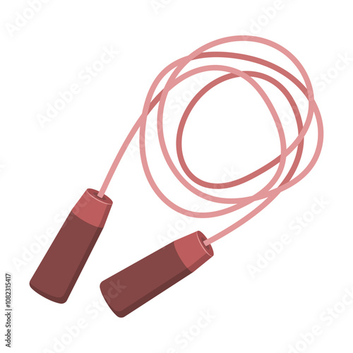 Jumping rope icon in flat style. Gymnastic equipment vector illustration on isolated background. Training instrument sign business concept.