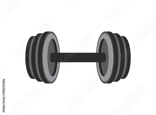 Dumbbell icon in flat style. Workout gym tool vector illustration on isolated background. Barbell fitness equipment sign business concept.